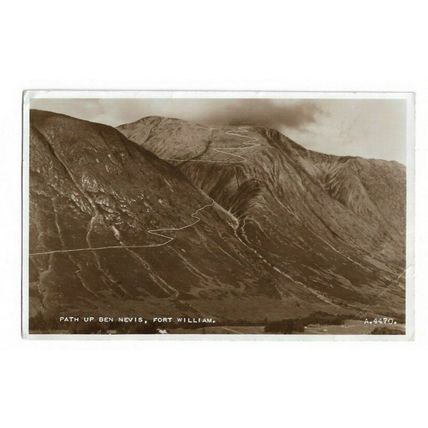 Path Up Ben Nevis, Fort William, Inverness-shire, RP Postcard.