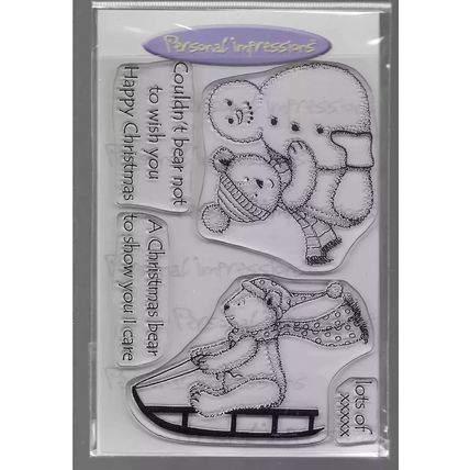 Personal Impressions. Christmas Bears Stamp Set. Stamping Cardmaking Crafts
