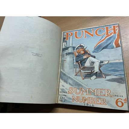 RARE* WW1 JULY-DEC 1916 PUNCH MAGAZINE BOUND VOLUME 151 ILLUSTRATED BOOK (P8)