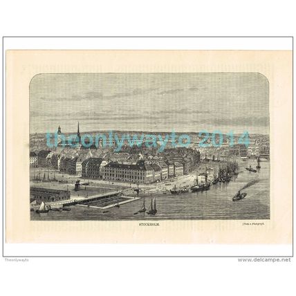 STOCKHOLM, SWEDEN, BOOK ILLUSTRATION/PRINT, 1877