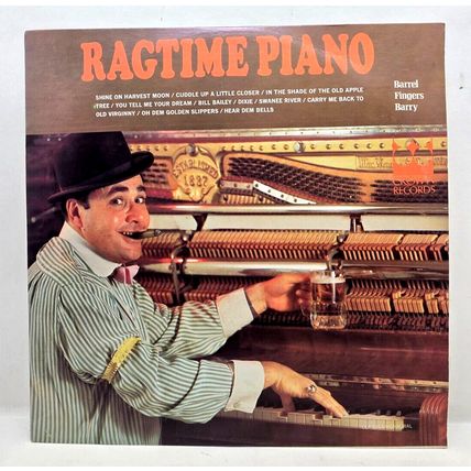 Ragtime Piano, Barrel Fingers Barry, 1966 LP Vinyl Record Album Vintage (P3)