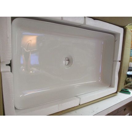 Bathroom Vessel Sink Bowl Ceramic Vanity Basin Sink Rectangle White 24" x 14"