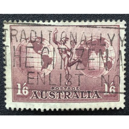 AUSTRALIA 1934 SG 0153a 'HERMES' USED 1/6d #2