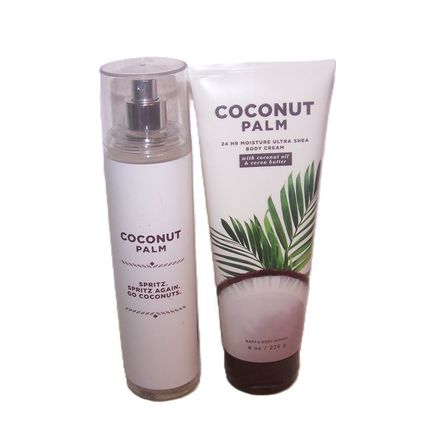 Bath & Body Works Coconut Palm Set - Fragrance Mist & Body Cream