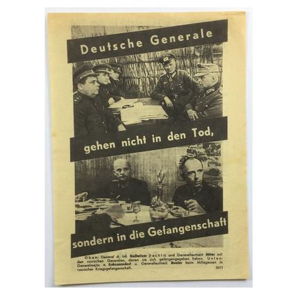 Original WW2 Russian/Soviet Air Drop Propaganda Leaflet. - Code 3078. - 1944.