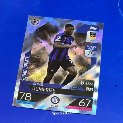 Topps Match Attax Extra 22-23 "DENZEL DUMFRIES" #SU28 Inter Milan Crystal Blue