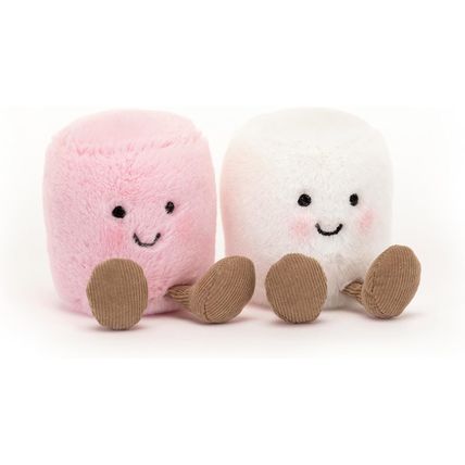 Jellycat Amuseables Pink and White Marshmallows Stuffed Toy, 3.5 Inches | Food P