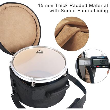 EASTROCK 12" X8" Tom Drum Bag, Tom Drum Cases 15 Mm Thick Padding for Your Drum
