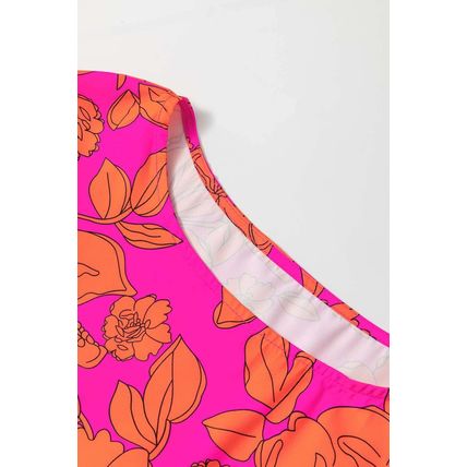 Pink Voluminous Ruffled Sleeve Floral Dress