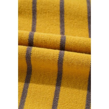 Yellow Stripe Daisy Floral Knitted Round Neck Sweater