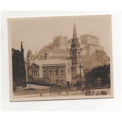 Edinburgh Castle & St. Cuthberts Church Edinburgh, Scotland. Vintage real photo