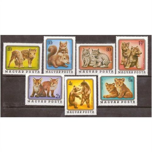 HUNGARY MAGYAR POSTA 1976 YOUNG ANIMALS 2ND SERIES SET OF 7 MINT NEVER HINGED