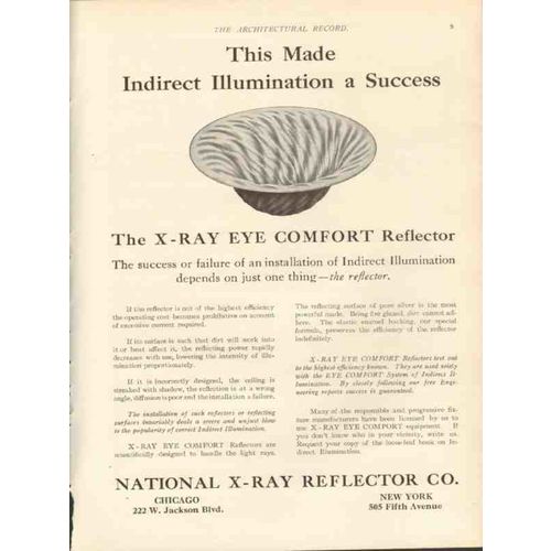 national x-ray reflector company 1912 indirect illumination vintage ad