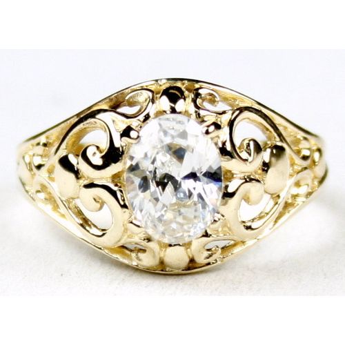 Cubic Zirconia, 10KY Gold Ring, R111