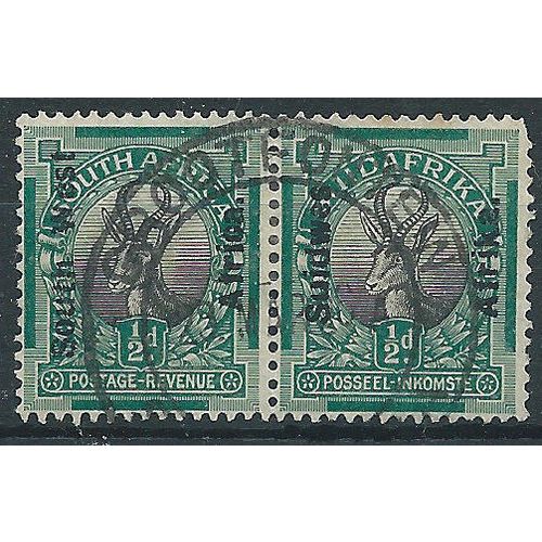 South West Africa 1926 SG41 1/2d Blue & Green PAIR Fine Used . ..