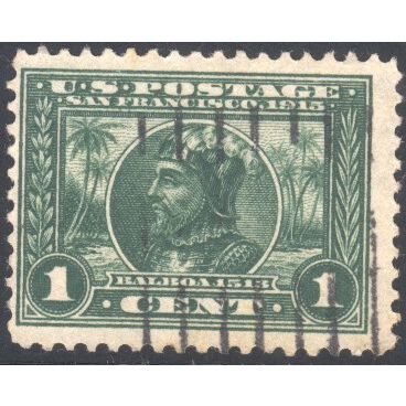 USA 1913 - SG423 - 1c green - Balboa - Panama-Pacific Exposition used 2