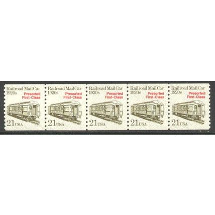 2265 21c Mail Car Fine MNH Dry Gum PNC 1/5 P0168