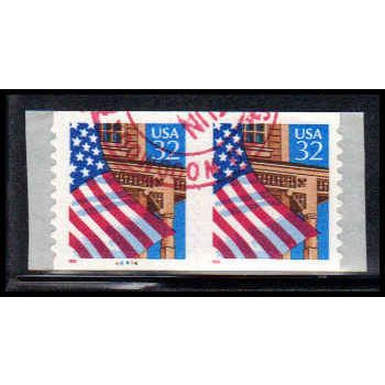 Used 2915A 32c U.S. Flag Over Porch Very Fine CNP Left 44444 10x10 PA1759