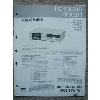 Sony TC-FX310 / FX311 Original Service manual