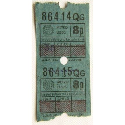 Vintage: Metro Leeds child 8p ticket x 2