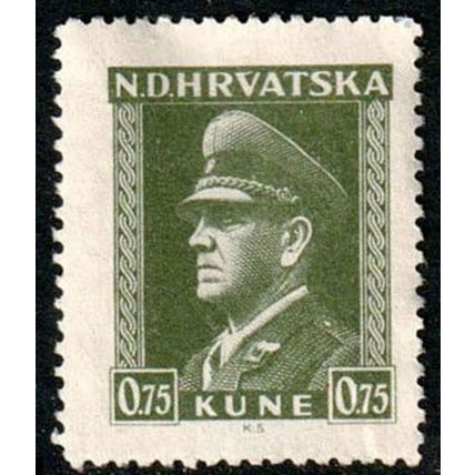 Croatia 1943 Ante Pevelic 0.75K MNG Stamp