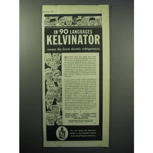 1933 Kelvinator Electric Refrigeration Ad, 90 Languages