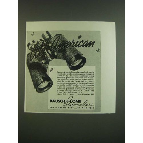 1939 Bausch & Lomb Binoculars Ad