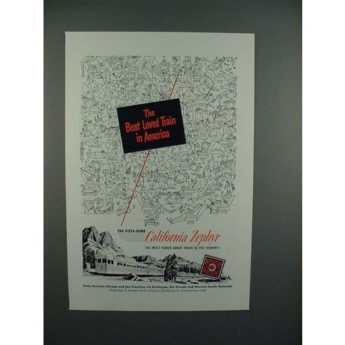 1951 Western Pacific California Zephyr Train Ad - Loved