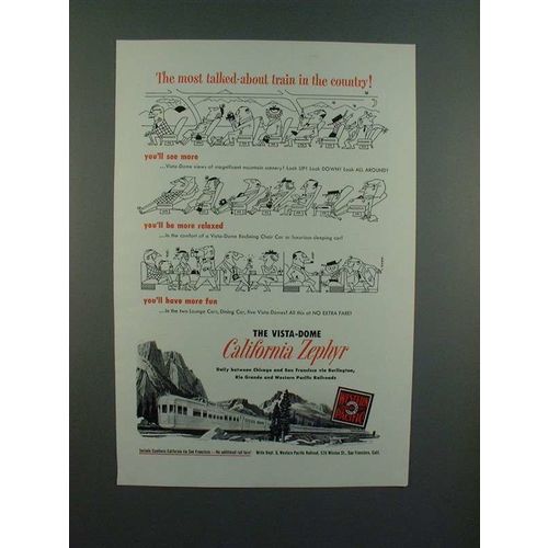 1951 Western Pacific California Zephyr Train Ad