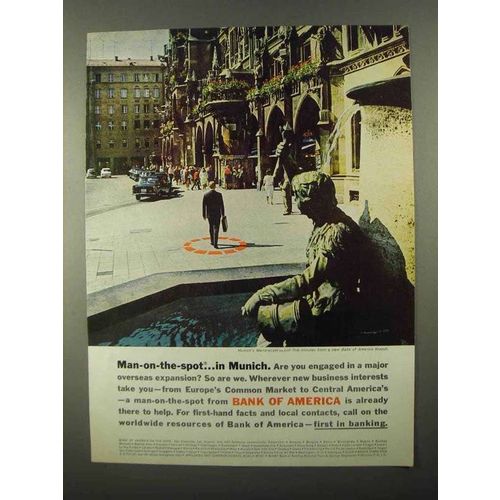 1968 Bank of America Ad - Man-on-the-spot in Munich