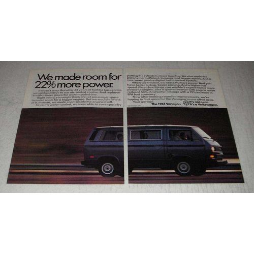 1984 Volkswagen Vanagon Ad - 22% More Power