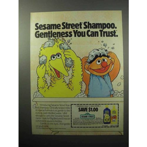 1987 Sesame Street Tearless Shampoo Ad - Gentleness