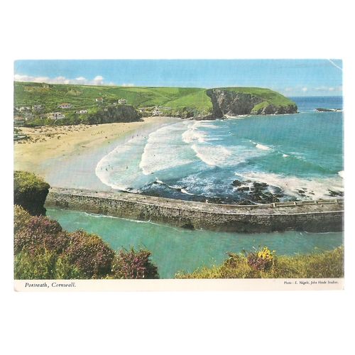 PORTREATH, CORNWALL.. used vintage postcard. 1987 postmark John Hinde =