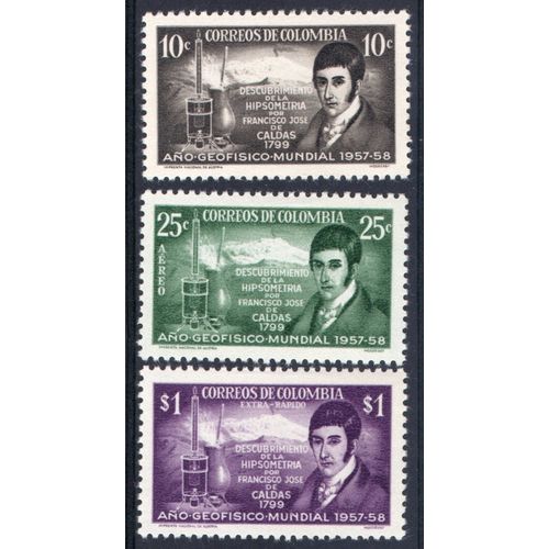 Colombia 1958 Sg933 - Sg935 I.G.Y. set Fresh mint never hinged (G204)