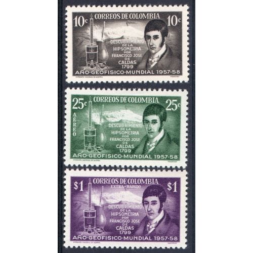 Colombia 1958 Sg933 - Sg935 I.G.Y. set Fresh mint never hinged (G204)