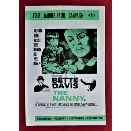 NANNY, The (1965) vintage UK Hammer pressbook ***Bette Davis***
