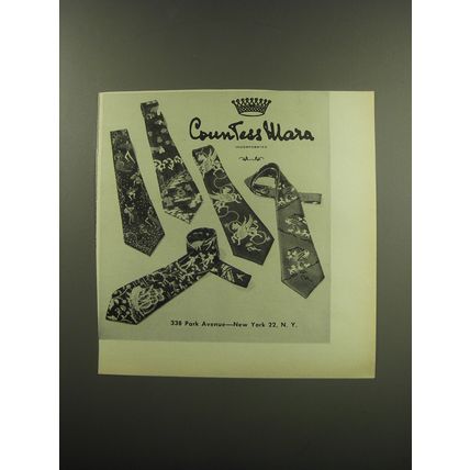 1949 Countess Mara Ties Ad - Five Different Patterns