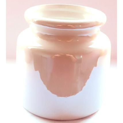 White Pearlised Ceramic Tea Light Holder with Heart Shaped Face 10 CM - 0004CP