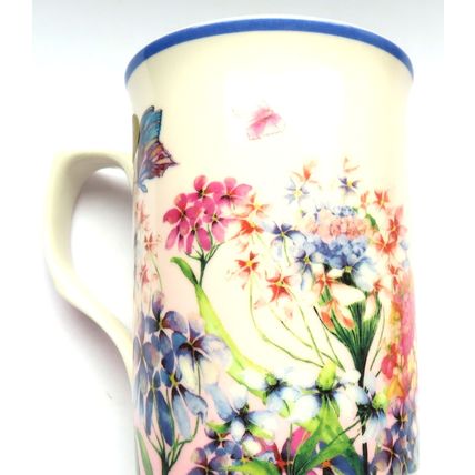 Butterfly & Flowers Pastel Shades Fine Ceramic Mugs - Comes Boxed 10 CM - 0030M