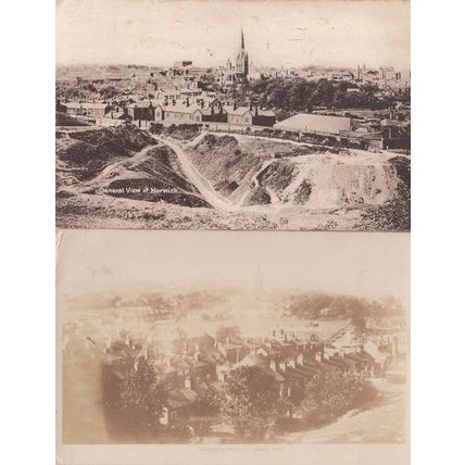 Norwich Fron St James Hill 2x Antique incl Real Photo & WW1 Postcard s
