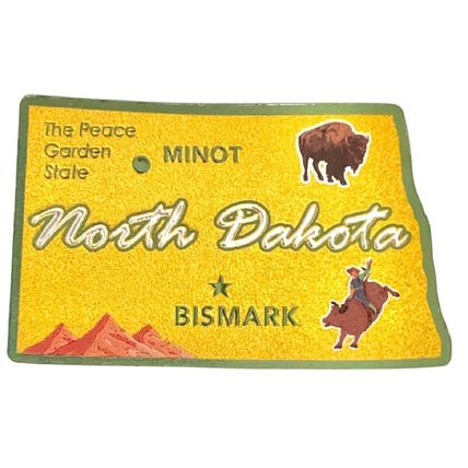 North Dakota The Peace Garden State Foil Fridge Magnet