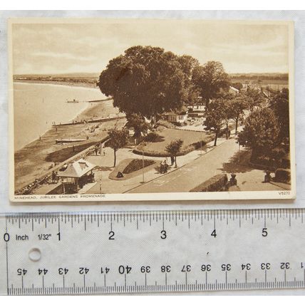 vintage Postcard Minehead, Jubille Gardens Promenade