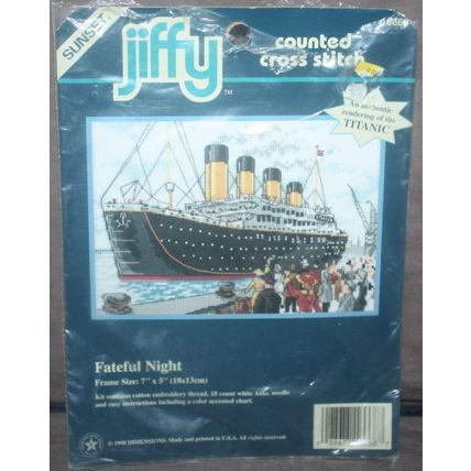 1998 Sunset Jiffy 16668 Fateful Night Cross Stitch Kit - Unused