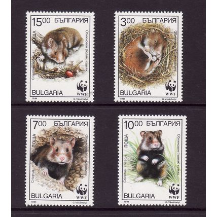 BULGARIA 1994 HAMSTERS / WWF SG 3976 / 3979 SET 4 VALS UM MINT #1