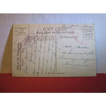 AFTER 2 YEARS OF WAR, YPRES, BELGIUM used antique postcard WW1 dated 1917 =