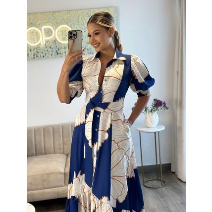 European And American Irregular High Waist Temperament Shirt Cardigan Printing M