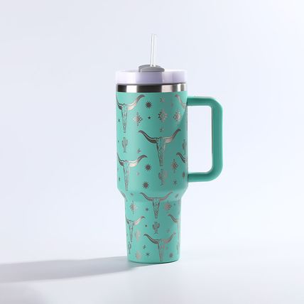 Yellowstone Pattern Stainless Steel With Straw Cup