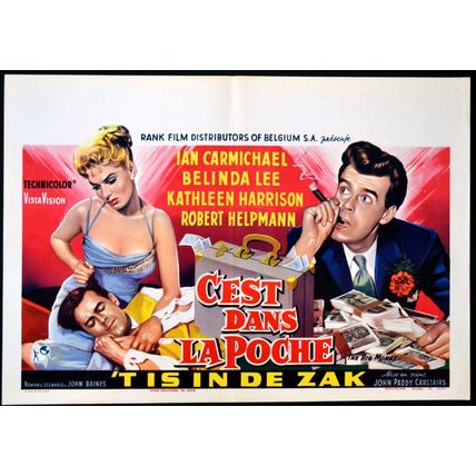 BIG MONEY 1956 Ian Carmichael, Belinda Lee, Kathleen Harrison BELGIAN POSTER