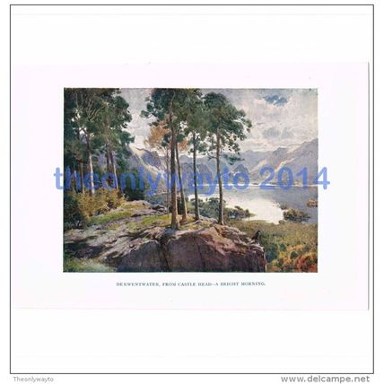 Derwentwater from Castle Head, Cumbria, England, Book Illustration (Print), 1925