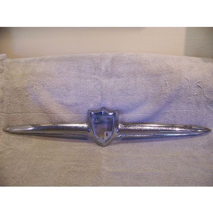 1956 CHRYSLER TRUNK LID CHROME TRIM EMBLEM NEW YORKER IMPERIAL # 1620268